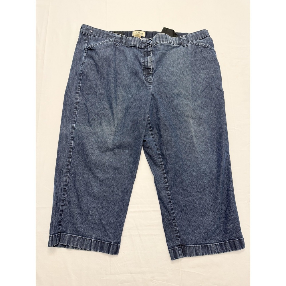 L.L.Bear Capri Pants Womens 22W Blue Denim Classic Fit Straight Stretch‎ Casual